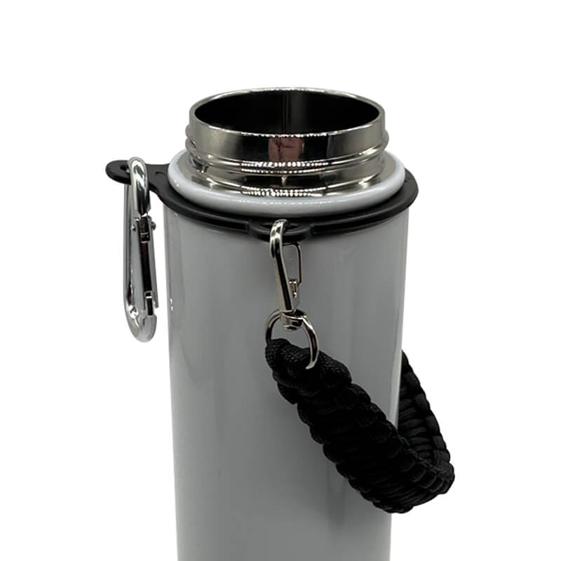 700ml White Stainless Steel Rope Water Bottle