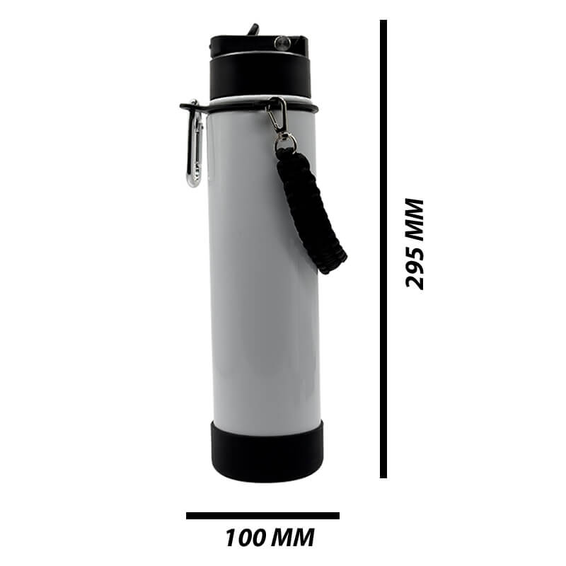 700ml White Stainless Steel Rope Water Bottle