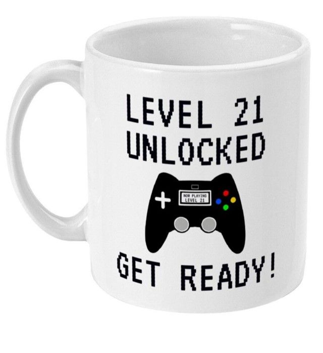 21st Birthday Level 21 Unlocked Gamer Gaming Gift Mug