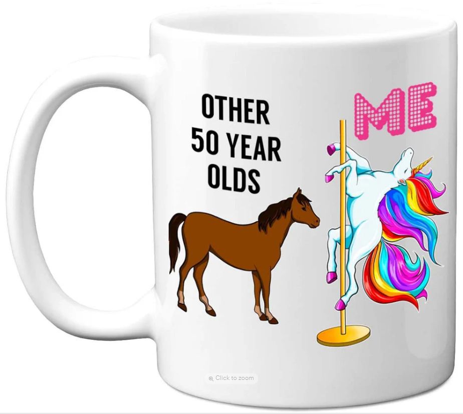 50th Birthday Unicorn Pole Dancing Women Mug