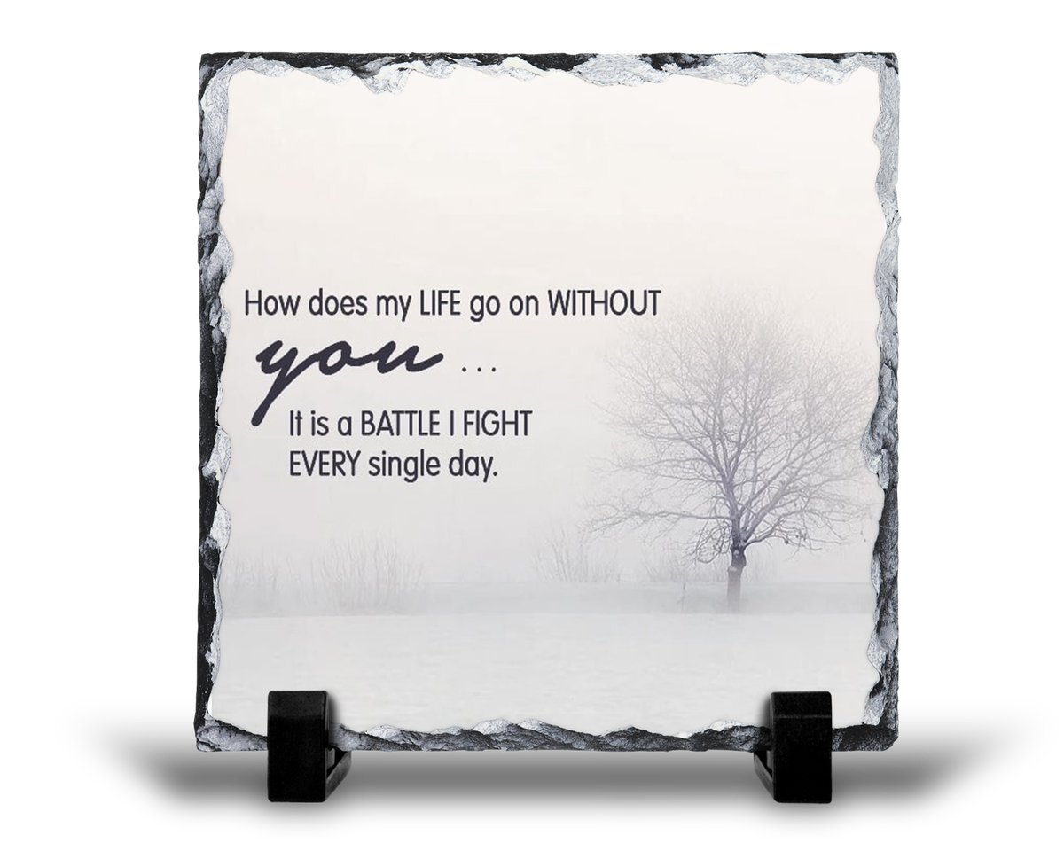 A Battle I Fight Everyday Remembrance Grief Memorial Gift Rock Slate