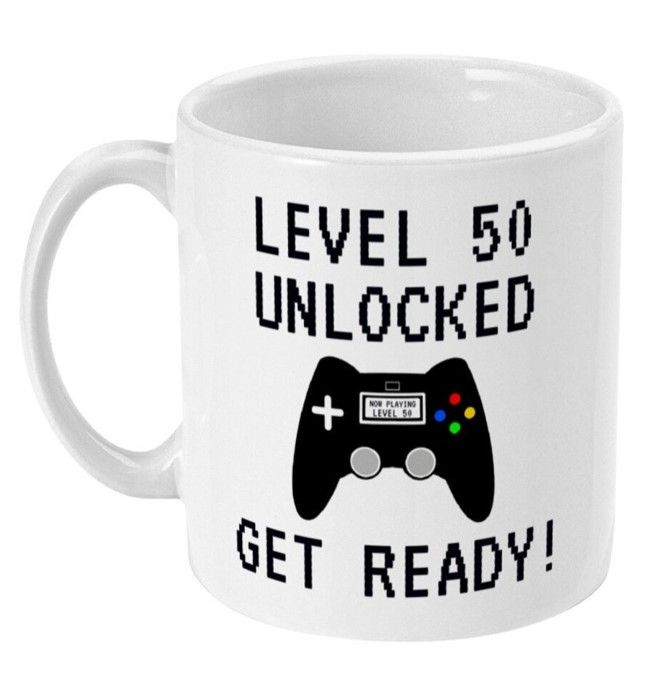 50th Birthday Level 50 Unlocked Gamer Gaming Gift Mug
