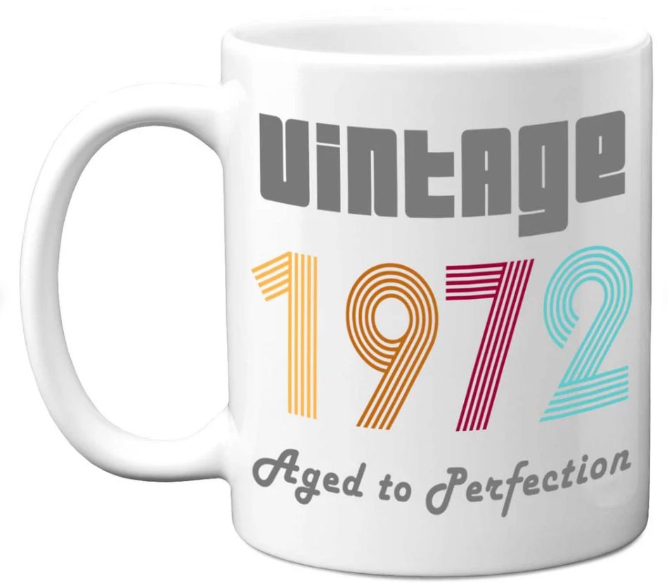 50th Birthday Gift Vintage 1972 Ceramic Mug