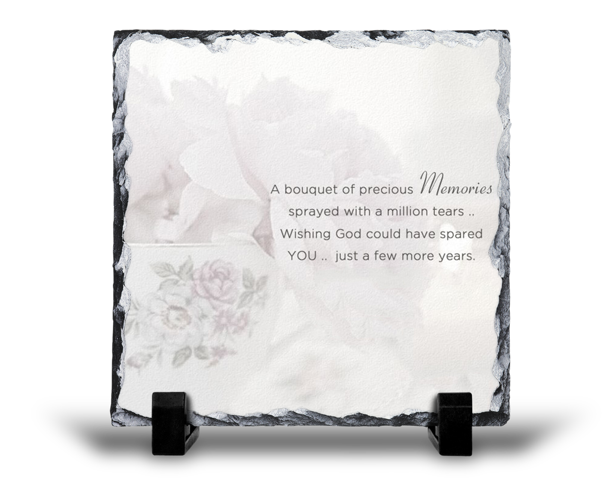 A Bouquet Of Precious Memories Remembrance Grief Memorial Gift Rock Slate