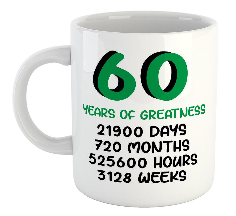 60 Years of Greatness 60th Birthday Gift Mug